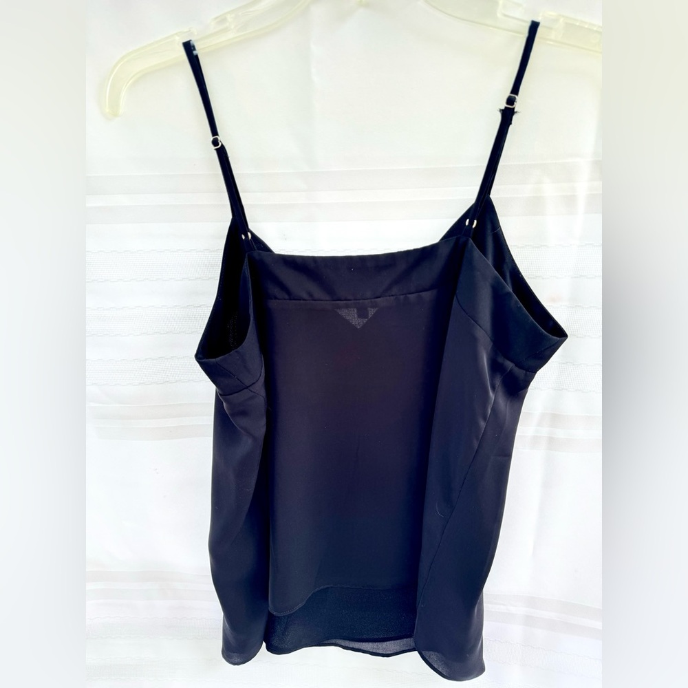 Naked Zebra Solid Black Chiffon Cami Camisole Size Small EUC - Picture 2 of 4